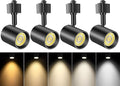 VANoopee 5-Color LED Track Lighting Heads H Type Track Light Heads Dimmable, 2000K 3000K 4000K 5000K 6000K Adjustable, Flicker Free CRI90+ 24° 10W 800lm, Black (4 Pack)