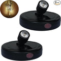 LED Spotlight Indoor,Rechargeable Battery Uplighting Indoor, Mini Accent Spot Lights for Plants Tree Wall Art Display Painting Artwork Portrait Dartboard Closet Gallery Photo-Black 2Pack
