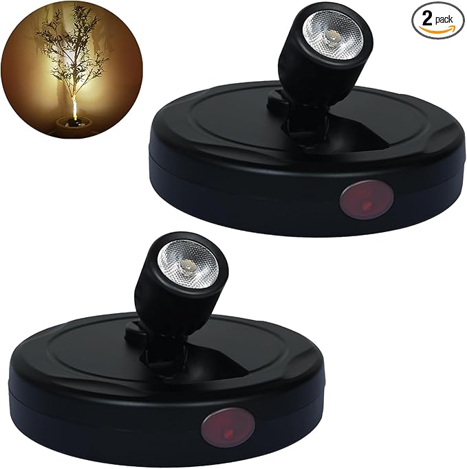 LED Spotlight Indoor,Rechargeable Battery Uplighting Indoor, Mini Accent Spot Lights for Plants Tree Wall Art Display Painting Artwork Portrait Dartboard Closet Gallery Photo-Black 2Pack