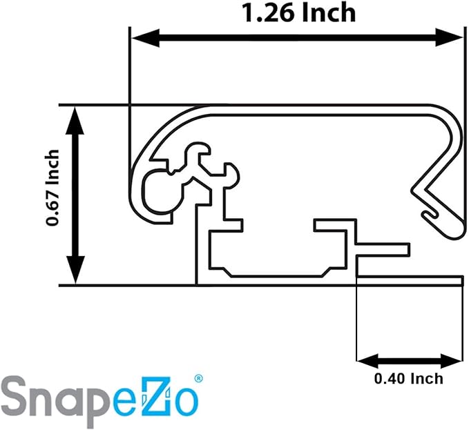 SnapeZo Photo Frame 10x29, Black, 1.25 Inch Aluminum Profile, Front-Loading Snap Frame, Wall Mounting, Professional Series