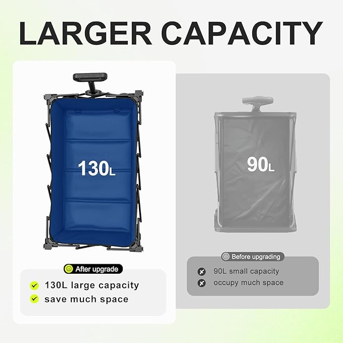 Collapsible Wagon with Wheels,Wagons Carts Foldable Wagon Cart with Flexible Handle, Lightweight Portable Folding Utility Grocery Shopping Cart for Grocery Sports Garden Camping(Blue)