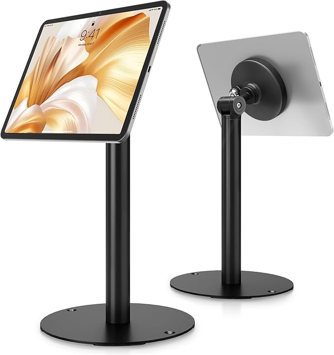 monTEK Anti-Theft Tablet Stand, Frameless Universal Tablet Kiosk with Security Lock Fit 7”-15” Screen Size, Compatible with IPad Pro/Air/Mini and Samsung Tab, Black