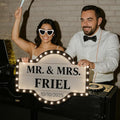 Large Custom Wedding Bottle Service Sign, Personalized Wedding Entrance Sign LED VIP Club Signs for Bottle Service, Marquee Signs for wedding Reception Bar Brithday Party Engagement Anniversary