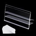 Glass Shelf Label Holders 40 pcs with Inserts fits Fits 3/8" Glass Shelving