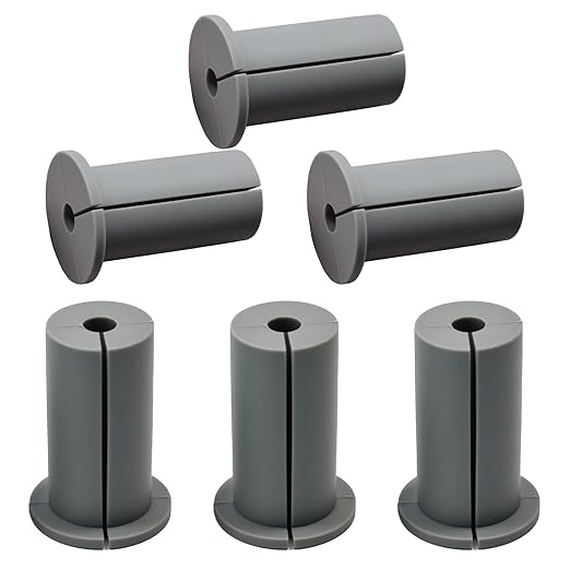 6pc Starlink Cable Grommet 1" Silicone Waterproof Wall Hole Pass Through Split Cable Bushings for TV Wire Ethernet Cord, Starlink Cable Routing Kit Accessories, 38mm/1.5" Ht, Grey
