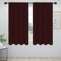 Easy-Going Rod Pocket Blackout Curtains for Bedroom, Room Darkening Window Curtains for Living Room, Thermal Insulated Noise Reduction Solid Window Drapes, 2 Panels(52x63 in, Wine)