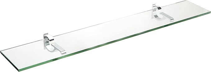 Spancraft Glass M-4.75x33-Chrome Monarch Glass Shelf, Chrome, 4.75" x 33"