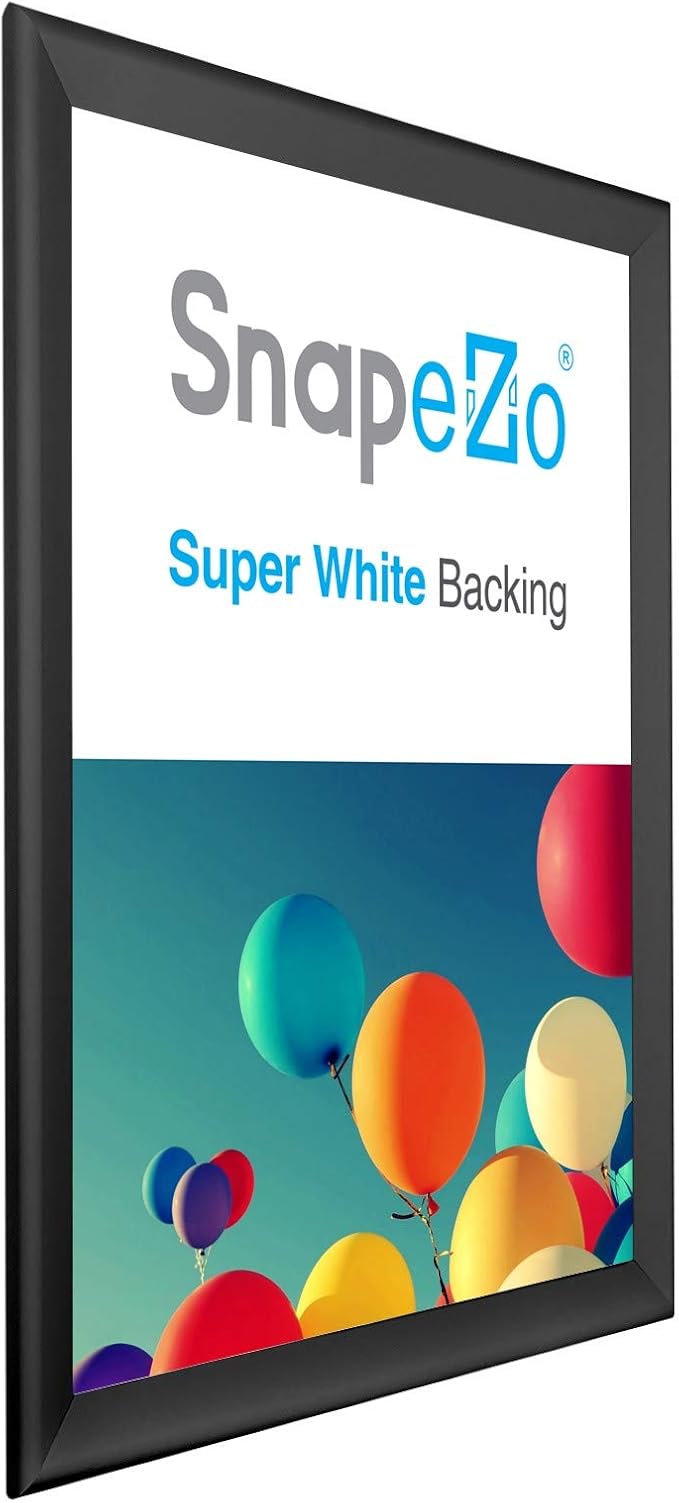 SnapeZo Poster Frame 30x40 Inches, WIDE Black 1.7 Inch Aluminum, Front-Loading Snap Frame, Wall Mounting, Wide Series