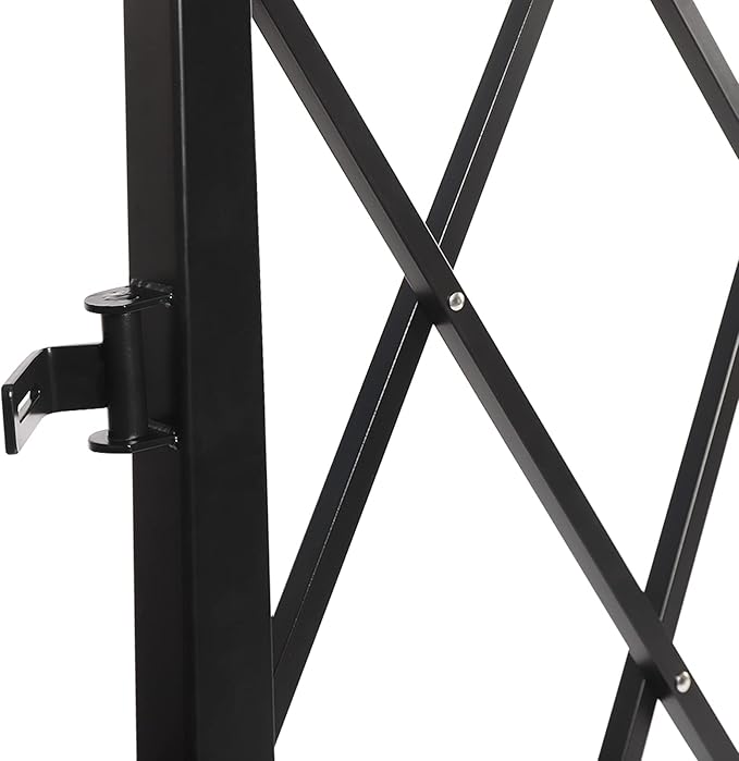 Single Folding Security Gate 7.22' H x 7.5' W Iron Accordion Security Gate Flexible Expanding Security Gate 180° Rolling Barricade Scissor Door with Padlock for Entry Security, Garage, Warehouse