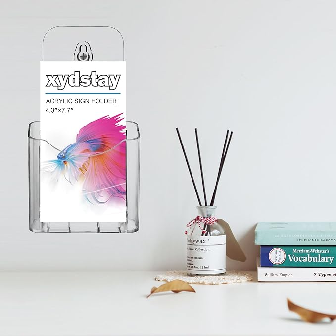 Acrylic Brochure Holder 4x9 Inches Slant Back Design, Clear Display Stand, Plastic Table Stand Sign Holder,Pamphlet Holder Flyer Holder,Display Stand,Table Signs Plastic Paper Holder for Office, Home, Store, 2 Pack