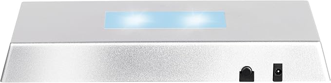 EUSTUMA LED Light Base Rectangle Display Stand In A Variety of Colors,Lighted Up Stand Color Changing Small LED for 3D Glass Crystal Art,Holiday Party Decoration. (Silver, Large)