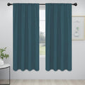 Easy-Going Rod Pocket Blackout Curtains for Bedroom, Room Darkening Window Curtains for Living Room, Thermal Insulated Noise Reduction Solid Window Drapes, 2 Panels(42x72 in, Bluestone)