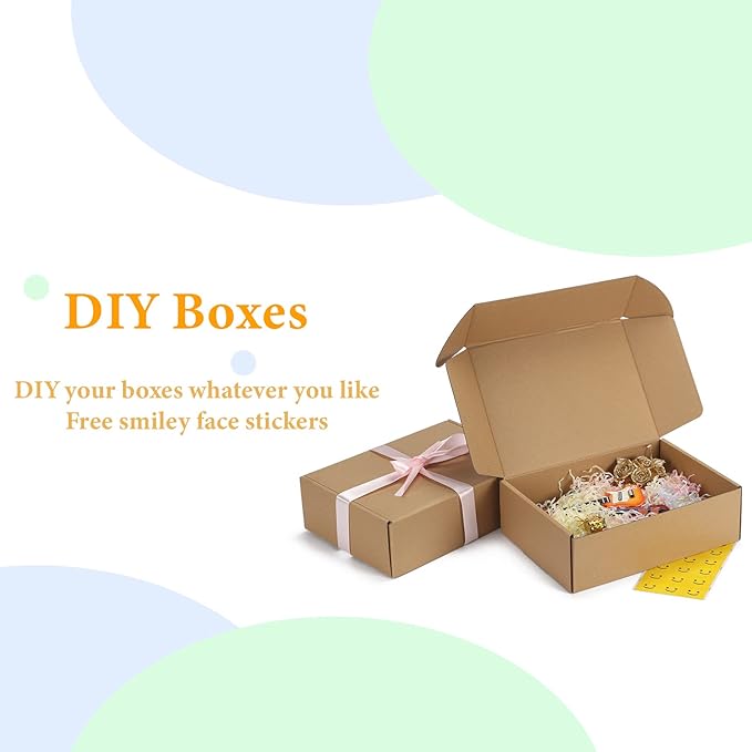 MEBRUDY 10x7x3 Inches Shipping Boxes Pack of 25, Corrugated Cardboard Box for Mailing Packing Literature Mailer