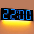 JALL 22'' Large Digital Wall Clock, Big LED Number Dispaly, DST, Night Light for Classroom, Living Room, Bedroom, Mounted, Birthday Xmas Gift for Senior, Mem Womem Mom Dad, Blue