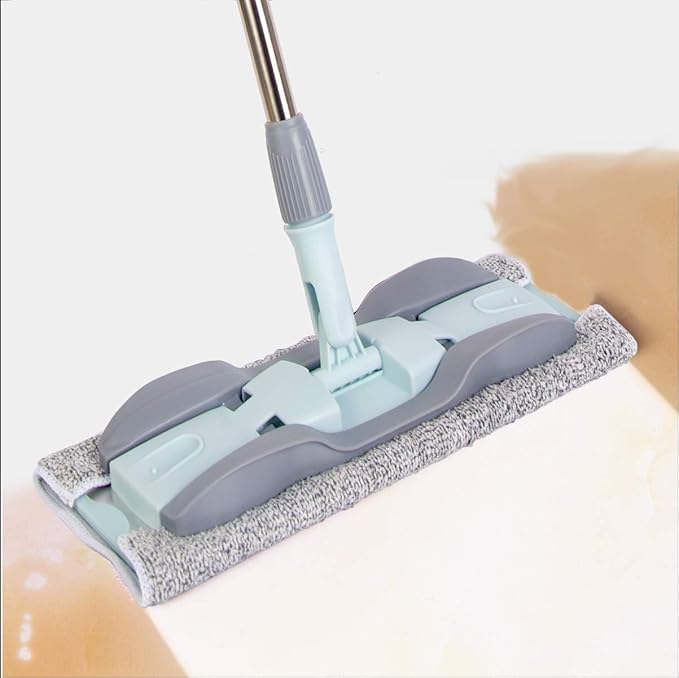 2-in-1 Microfiber Mop for Wet & Dry Use, 15-Inch with 4 Washable Pads, Adjustable Handle for Effortless Deep Cleaning and Floor Protection