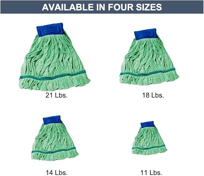 Arkwright Microfiber Tube Mop Head Replacement - (Bulk Case of 12) Heavy Duty, Lint Free, Super Absorbent & Bleach-Safe, Janitorial Essential for Commercial & Industrial Floor Cleaning, 11 oz, Blue