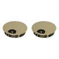 2 Pack Desk Grommet 2 Inch 50mm, Zinc Alloy Computer Desk Wire Hole Cover, Office Desktop Cord Cable Hole Metal Ring, Bronze Tone