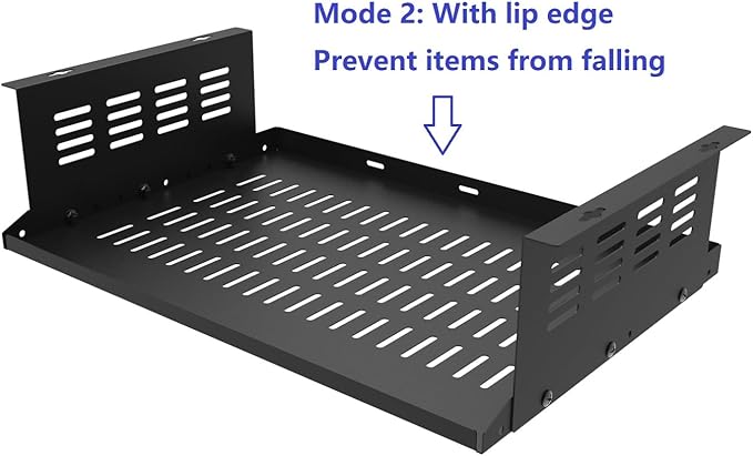 JINGCHENGMEI Under Desk Computer Mount for Small Form Factor SFF Computers and PCs,Using Space 17.3" x H 4" x D 12", Compatible with PlayStation 4, PS4 Slim, PS4 Pro,Gaming Under Desk(4inch High)