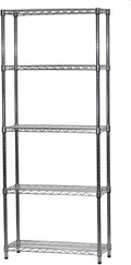 Shelving Inc. 12" d x 30" w x 72" h Chrome Wire Shelving with 5 Tier Shelves, Weight Capacity 800lbs Per Shelf