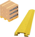 Kable Kontrol Drop Over Floor Cord Cover – 36” Inch Long 1 Channel Cable or Wire Protector – 60 Pcs Bulk Pack - Rubber Ramp for Indoor and Outdoor Use – Yellow