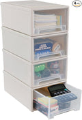12 Quart Stackable Storage Drawers, Plastic Stacking Drawer, 4 Packs