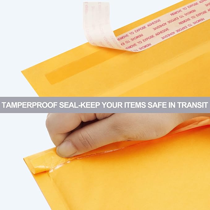 UCGOU Kraft Bubble Mailers 6x10 Inch 25 Pack Usable Size 6x9 Inch Yellow Padded Envelopes #0 Small Business Mailing Packages Self Sealing Tear Resistant Boutique Shipping Bags for Jewelry Supplies