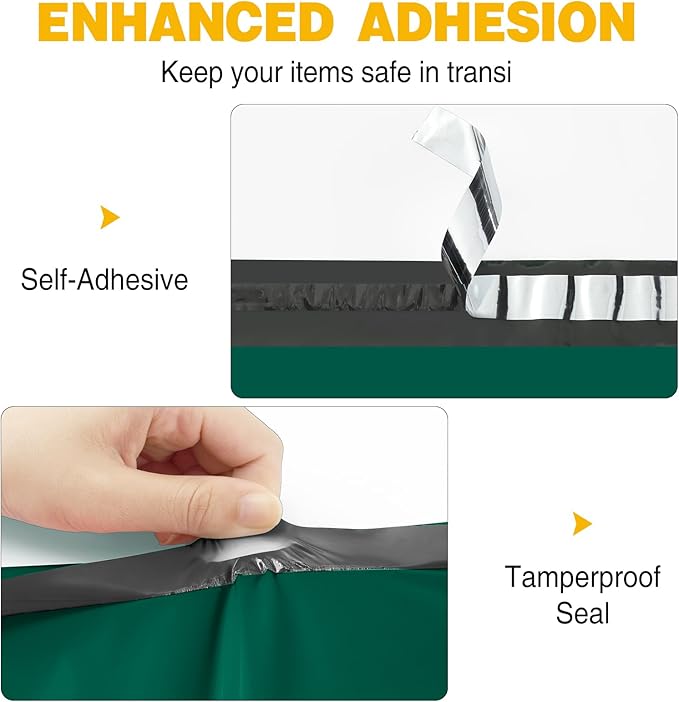 Famagic 200pcs Poly Mailers 12x15.5 Inch Shipping Bags Ultramarine Green Shipping Envelopes Self Seal Mailers Bags Waterproof and Tear-Proof Packaging Bags