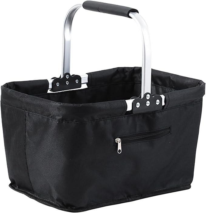 Shopping Bag Basket - 26L Foldable Grocery Storage Container, Market Shopping Basket for Supermarket, Camping, Picnic, Travel, Home, Farmhouse, Kitchen, Stores, & Daily Errands with Easy Collapse a