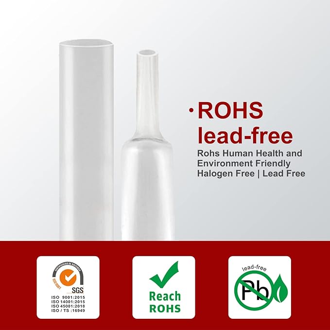 Chanzon 2:1 Ratio - 80Ft Roll - 3/32" (2.5mm) Heat Shrink Tubing 2:1(25M Total Length) Clear/Transparent Polyolefin Sleeving Wrap Shrinking 2 to 1 1pcs