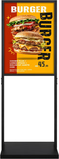 Sign Stand Heavy Duty - 19.6 x 27.5 Inch Double Sided Poster Stand for Display Board Foam, Black Pedestal Floor Standing Sign Holder for Event Store Restaurant Exhibition Business Party