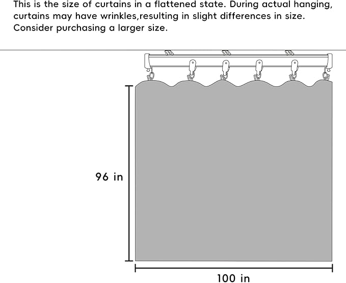 Room Divider Curtains Flexible Ceiling Tracks set Curtain track Ceiling Mount Blackout Curtain for Living Room Bedroom Ceiling Curtain Rod Privacy Dividers Panel W100xH96 Light Grey Drape&Black rail