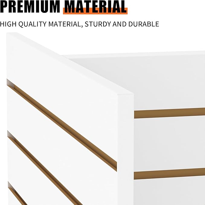 49.5”W x 24”D x 54”H - Retail Slat Wall Gondola Display with 3” Slatwall Units，White Versatile H-Unit Slatwall Display Stand