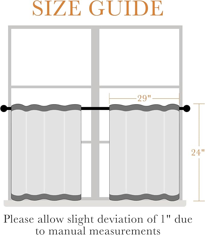 PONY DANCE Sage Green RV Curtains for Camper Windows, Rod Pocket Half Window Drapes for Basement, Privacy Blackout Energy Saving Curtains, Wide 29 x Long 24 inches, 2 Pcs