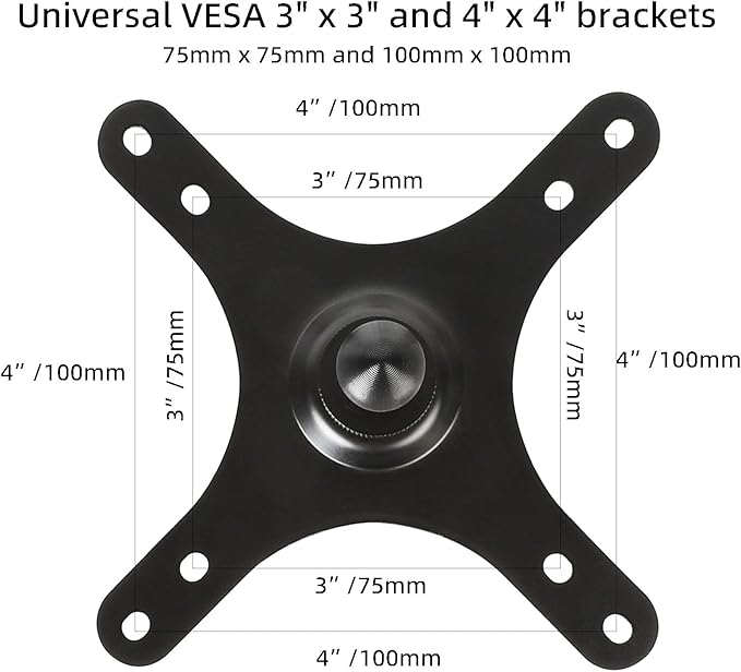 xik VESA Mount Adapter for iPad - Spring Clamp Holder for Phones, Tablets & Portable Monitors - Features 360° Rotation & Tilt - Fits VESA 75x75 & 100x100mm