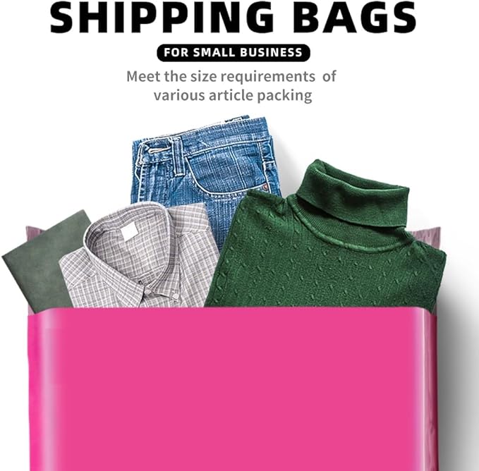 POLYSELLS 100 pcs 7.5x10.5 Inches Pink Poly Mailers Shipping Envelopes, Strong Adhesive Sealing, Waterproof, and Tear-resistant Postal Mailing Bags for Clothing, Books, and Accessories