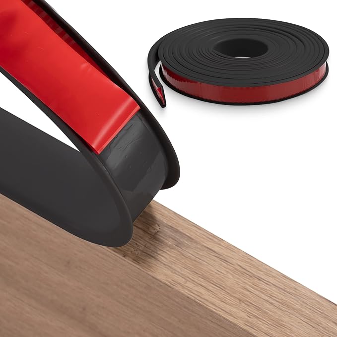 U-Shape Edge Banding, 16.4ft TPE Self Adhesive Veneer Edging Trim Flexible Corner Edge Protector, Furniture Edge Strip for Countertop Table Cabinet Shelve Restoration (30mm, Black)
