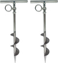 MARINE CITY Spiral Ground Anchor with O-Ring – 304 Stainless Steel 4-1/2 x 10-5/8 Inches, Ideal for Boat Mooring, Camping Tents, Puppy Tie-Out Stakes, Backyards, Marines, Yachts (Pack of 2)
