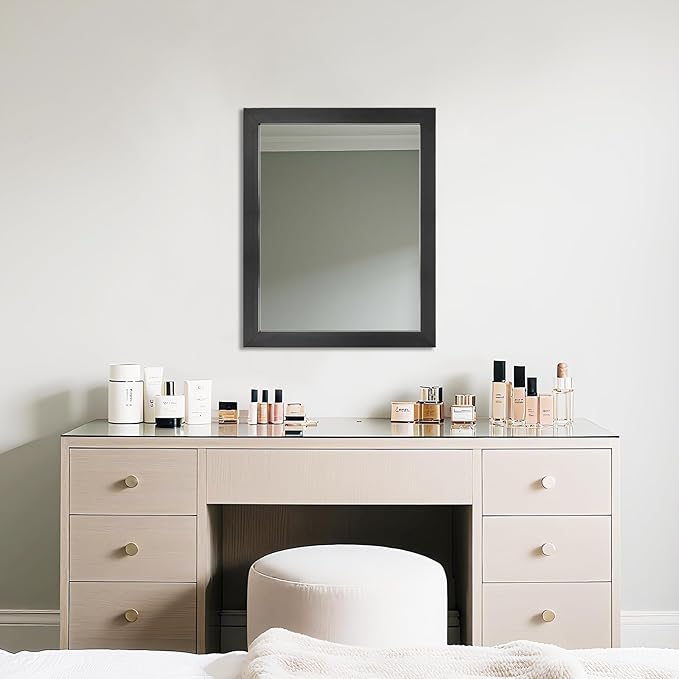 Ruomeng Rectangular Wall Mirror 16" x 20" for Bathroom, Bedroom, Entryway, Living Room, Black