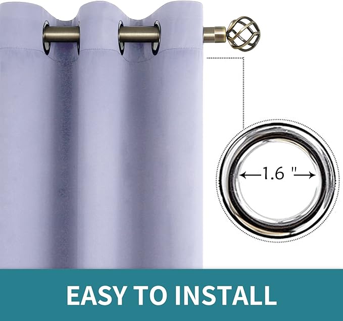 BGment Room Darkening Curtains 84 Inches Long - Grommet Thermal Insulated Drapes Window Treatment Curtains for Bedroom, 2 Panels, 52 x 84 Inch, Lavander