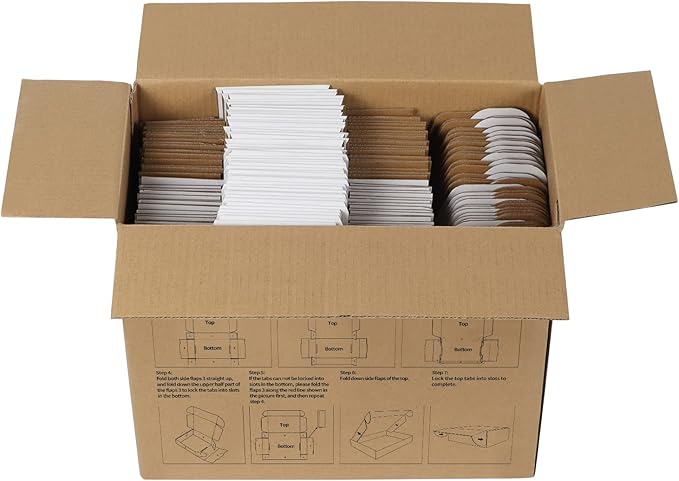 RLAVBL 6x4x3 Shipping Boxes Set of 50, White Small Corrugated Cardboard Box, Mailer Box