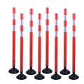 8 Pack Traffic Delineator Posts – High Visibility Reflective Safety Cones with Spring Base for Roadway, Parking, Garage, Construction Zones (Orange, 48 Inch)