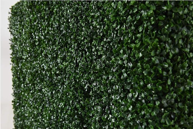 Artificial Boxwood Hedge Wall with Black Stainless Steel Base, Outdoor and Indoor Backdrop Divider Privacy Screen and Decorative Wall for Patio, Balcony, Restaurant, Various Events 48" W*12" D*79" H