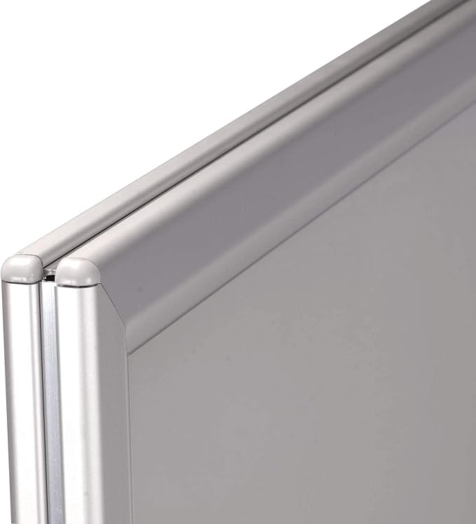 M&T Displays WindPro Weather and Wind Resistant Outdoor Pavement Curb Sidewalk Sign Holder for 30x40 Inch Posters Silver Aluminum Easy Front Loading Snap Frame Durable HDPE Black Water Base