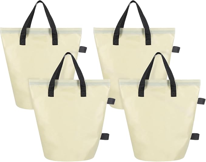 PATIKIL Canopy Weight Sand Bags, 4 Pack 110 Lbs Total Extra Large Weights Bags Waterproof Tent Leg Weights Sandbags for Outdoor Canopy Tent Sun Shelter Patio Ladder Beige (14x9")