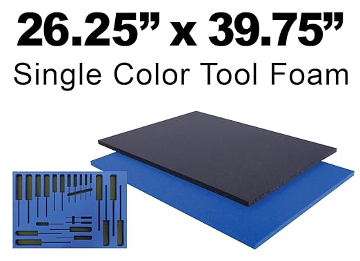 5S Lean Tool Box Foam Organizers 1/2 INCH Thick (1 Piece) (26.25"x39.75", Blue)
