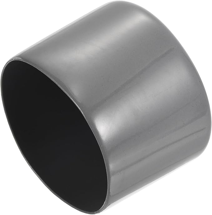 uxcell 4pcs Rubber End Caps 56mm ID Vinyl Round End Cap Cover Screw Thread Protectors Dark Grey, 40mm Height