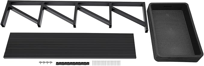 5 Tiers Retail Display Rack, Large Capacity Market Shelf Fruit and Vegetable Basket Stand Rack Set for Kitchen, Office, Store, Supremarket Utility Storage Shelves