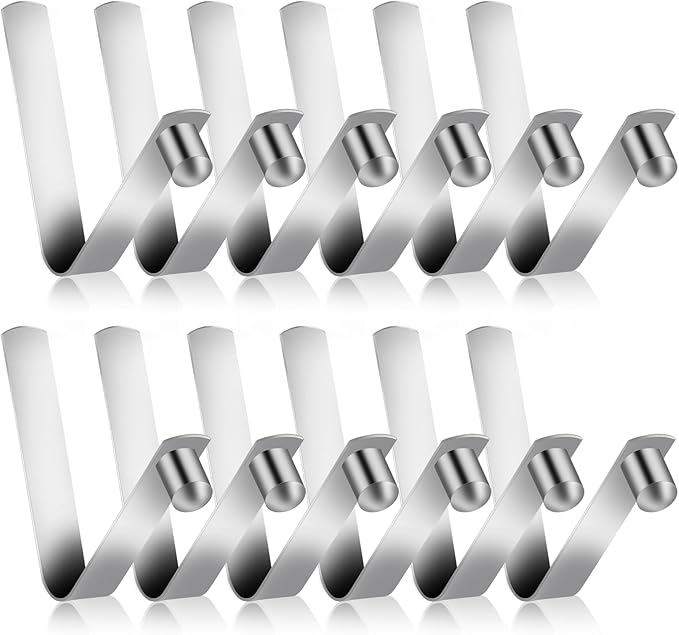 Sliverdew 12 PCS Tent Pole Clips Push Button Spring Clip Tent Pole Connectors Stainless Steel Kayak Spring Snap Tube Locking Pin Clips for Kayak Paddle Camping 9mm