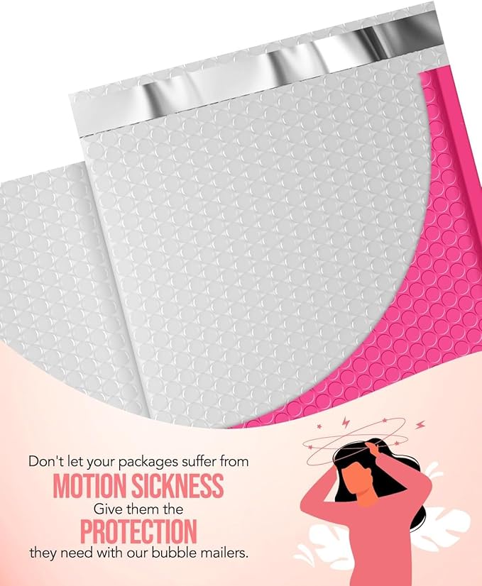 GSSUSA Pink Bubble Mailers 4x8 Small Padded Envelopes, 800 Pack, Strong Adhesion Self-Seal Bubble Envelopes for Small Business