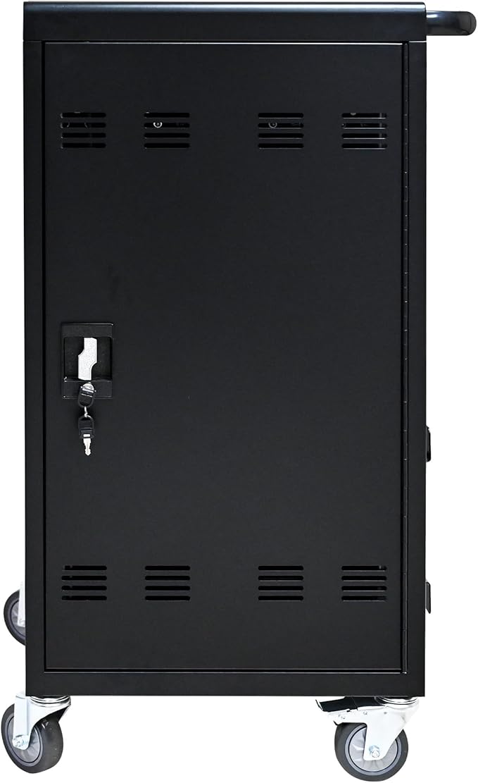 Laptop and Tablet Charging Cart, 45 Unit Device Mobile Charging Station for Chromebook, Tablet, Laptop, with Charging Port Screen Size Up to 16.3", Suitable for Office, Classroom, etc (Black)